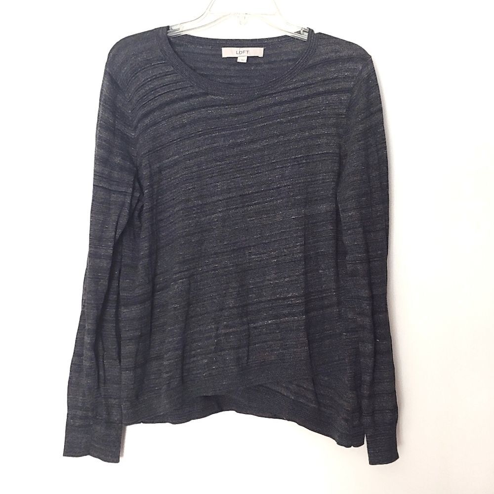 Loft Charcoal Gray Lightweight Sweater Size Large